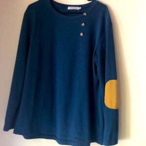 MISSLOOK  Women’s pull over top/sweater size 2X elbow pads buttons soft